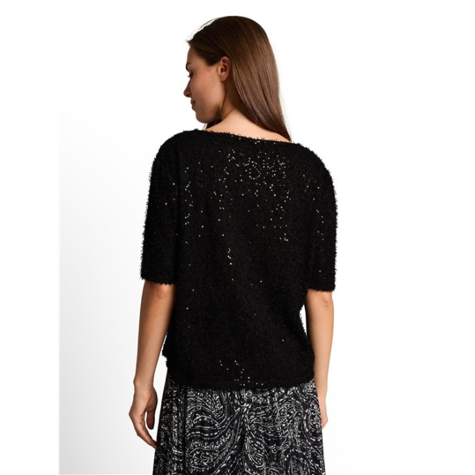 Tom Tailor dames T-shirt glitter Zwart Tom Tailor dames T-shirt glitter Zwart